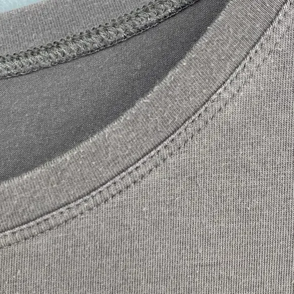 EILEEN FISHER Dress PL Organic Cotton Stretch Jersey T-Shirt Cap Sleeve Brown - Picture 6 of 10